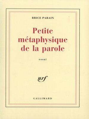 cover image of Petite métaphysique de la parole